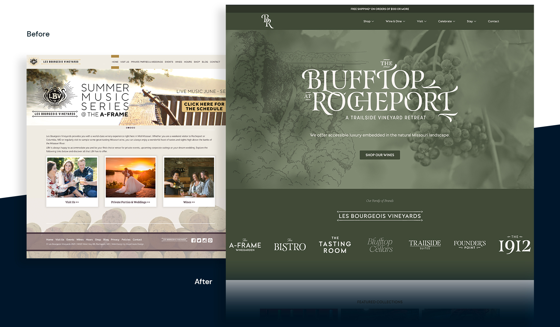 Blufftop Website Before / After