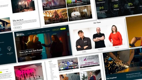 Lifetime Media case study: collage of the new website pages