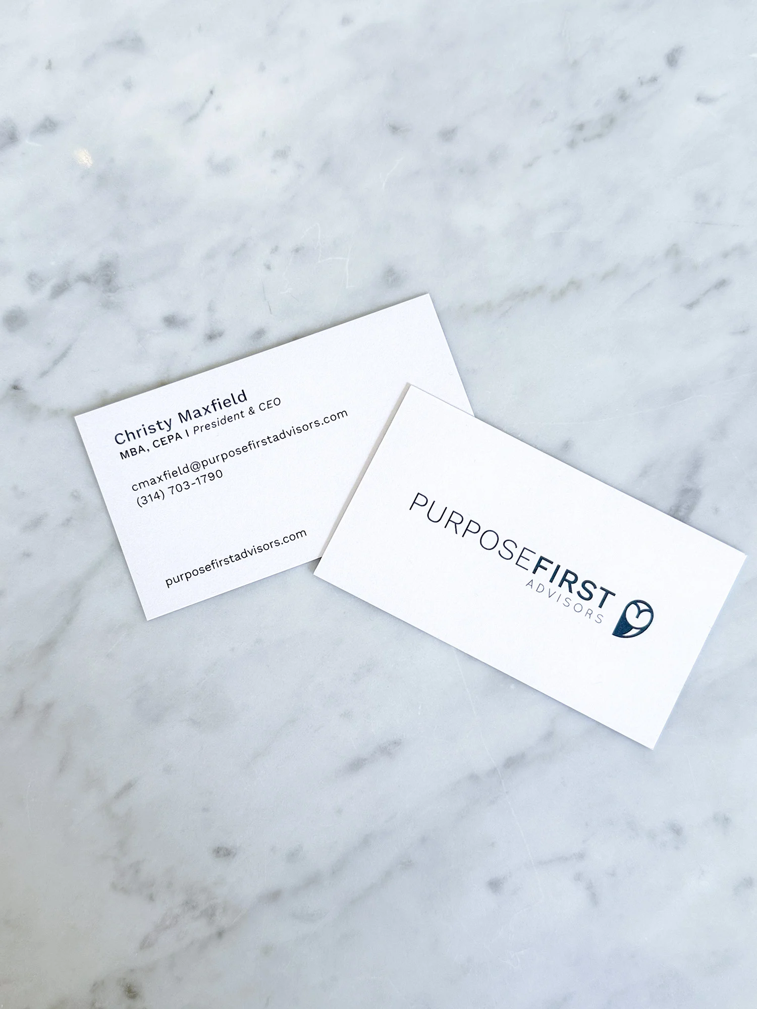 Purpose First Advisors business cards