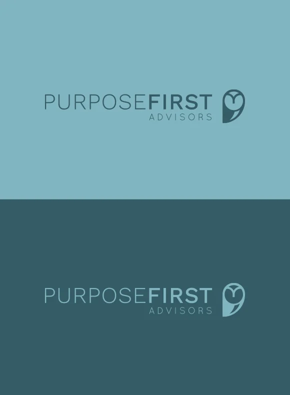 Purpose First Advisors logo on brand colors