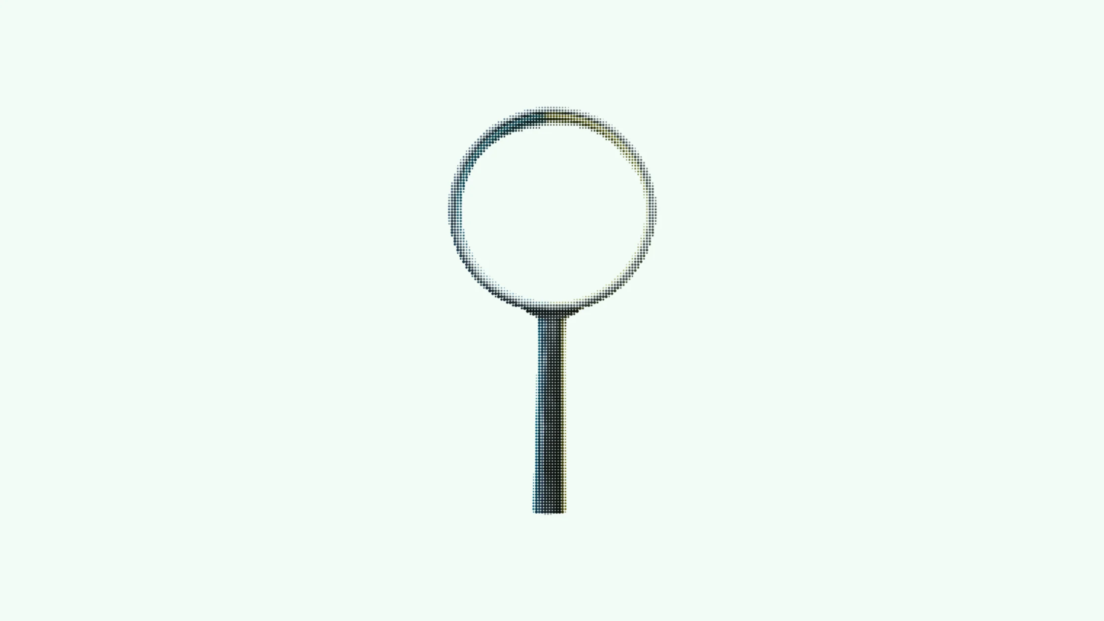 A magnifying glass lays on a split blue and yellow background in a flat lay style.